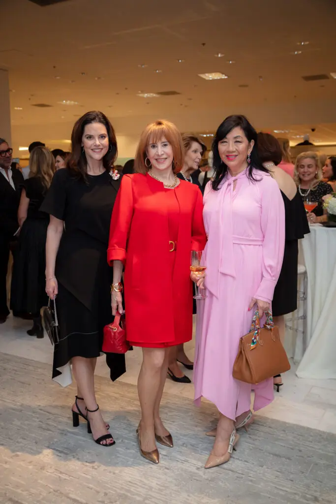 Ann Ayre, Vicki West, Dr. Alice Mao Bram at the PaperCity Philanthropy in Fashion Best Dressed announcement party at Neiman Marcus (Photo by Kara Trail, Miroma Photography)