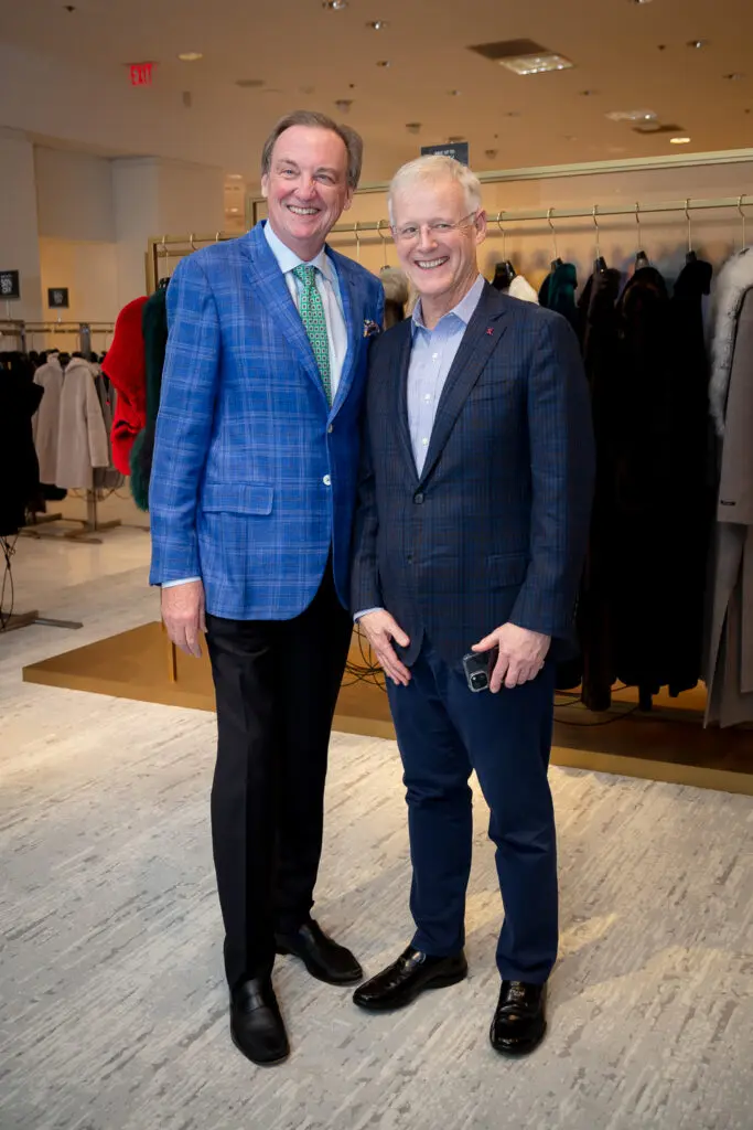 Ralph Burch, Bruno Brady at the PaperCity Philanthropy in Fashion Best Dressed announcement party at Neiman Marcus (Photo by Kara Trail, Miroma Photography)