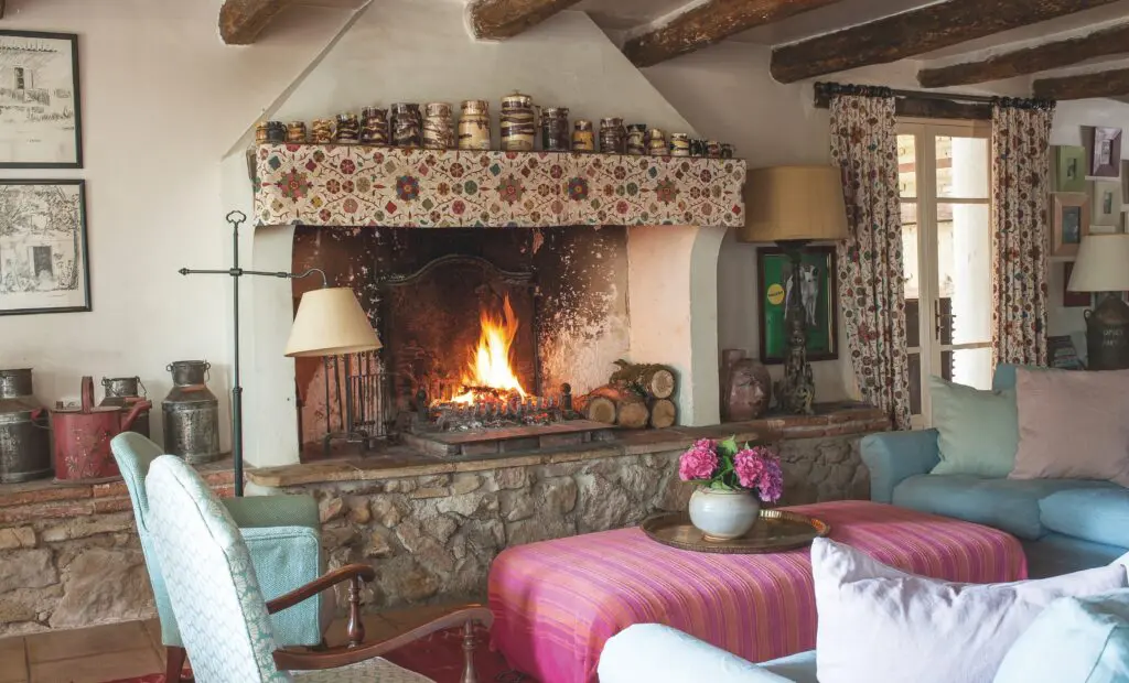 A family room in Kathryn Ireland's France house, from the book Kathryn M. Ireland: A Life in Design (CICO Books). (Photo by Tim Beddow)