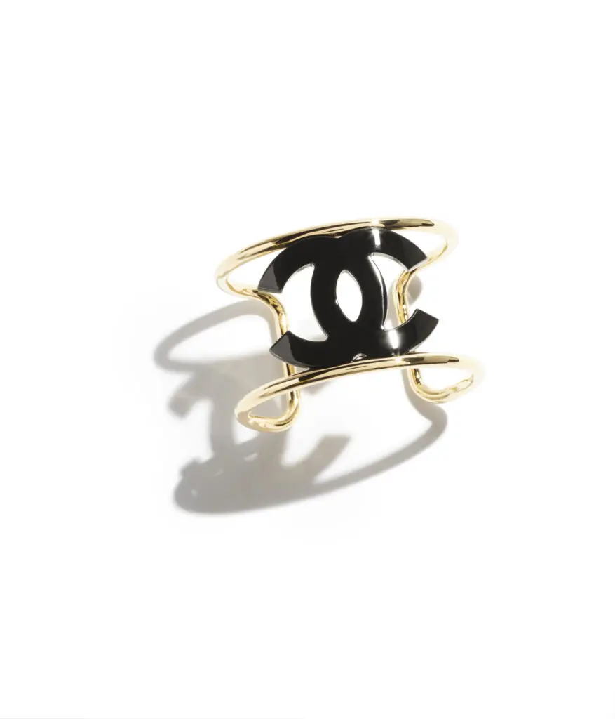 Chanel cuff bracelet in metal and resin