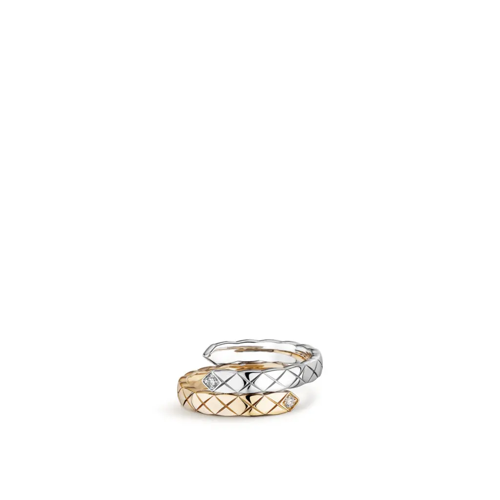 Coco Crush Toi et Moi ring in 18K gold with diamonds