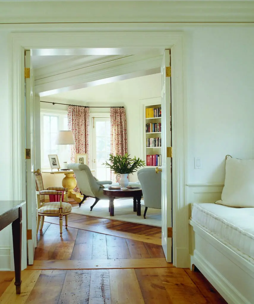 An upstairs sitting room in a Cape Cod home, designed by Kathryn Ireland, from the book Kathryn M. Ireland: A Life in Design (CICO Books).  (Photo by Tim Beddow)