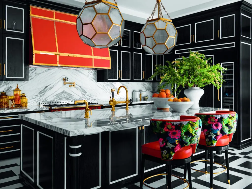 RuPaul's kitchen, designed by Martyn Lawrence Bullard.  (Photo by Douglas Friedman)