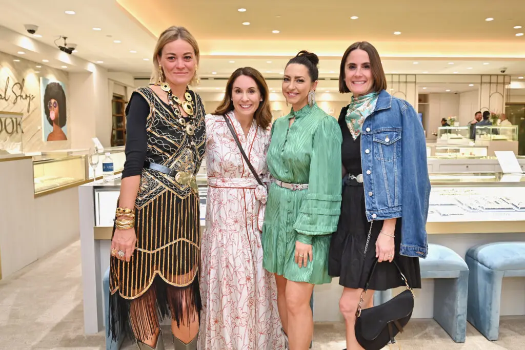 Allison Bagley, Alicia Shaughnessy, Emily George, Jenny Weber at Zadok Jewelers Round Top Rendezvous (Photo by Alex Montoya.)