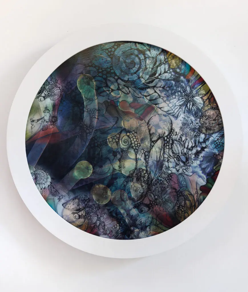 Janavi Mahimtura Folmsbee's "Blue, Yellow Indian sea anemone, soft coral red sea," 2023 (Courtesy the artist and FotoFest)
