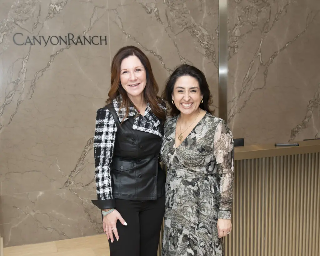 Canyon Ranch's VP Deirdre Strunk, and GM Virginia Acosta show off their new private club. (Photo by Tamytha Cameron)