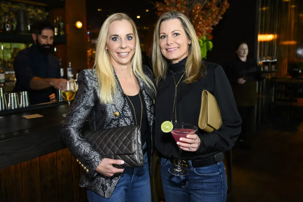 Cassie Sinor, Leslie Giannukos at the grand opening of Ben Berg's latest concept, Prime 131, a live-fire and sushi restaurant  (Photo by Michelle Watson, Catchlightgroup.com)