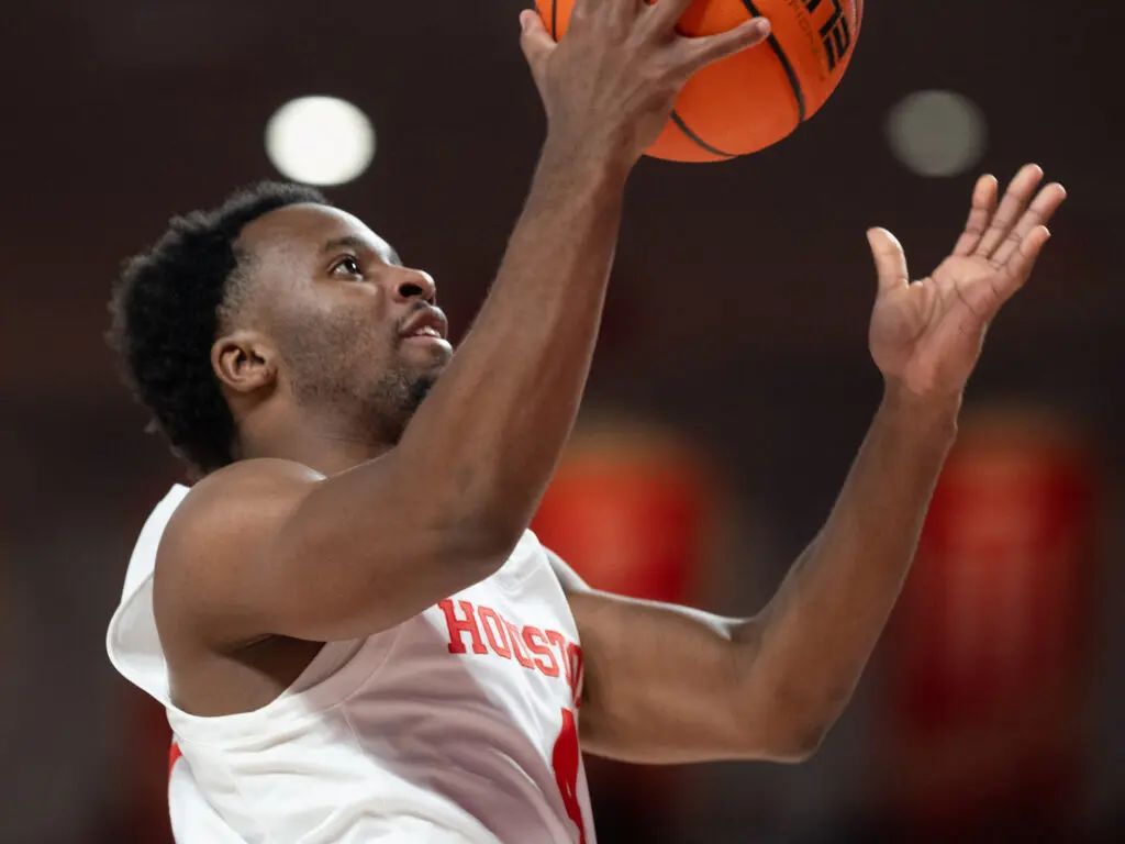 University of Houston guard LJ Cryer is a natural scorer who's learned to do more after transferring from Baylor. (Photo by F. Carter Smith)