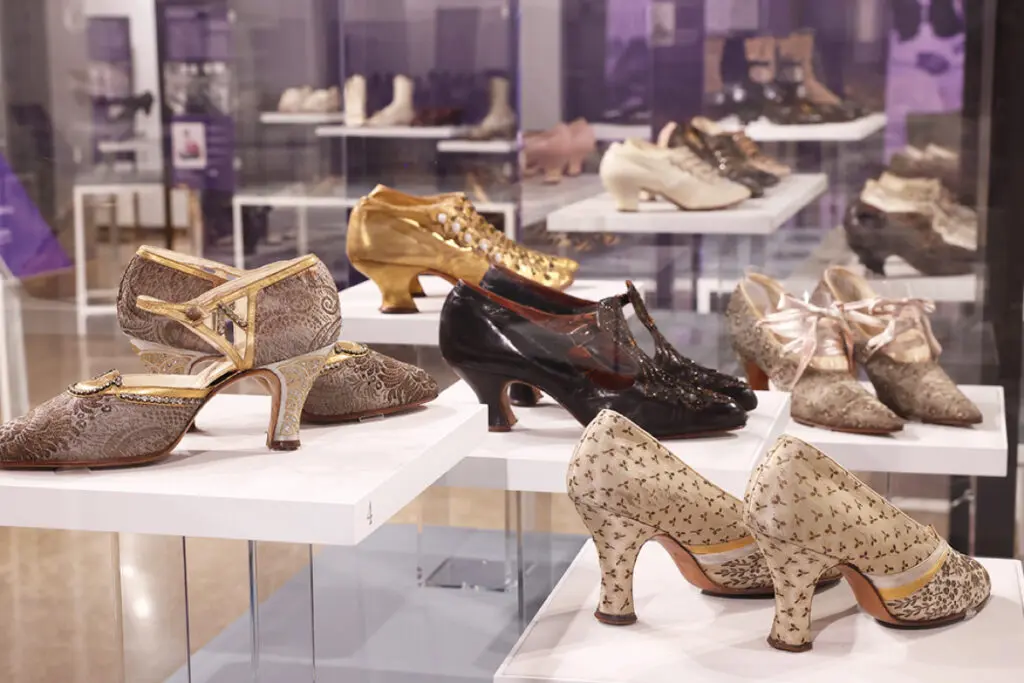 This exhibition offers a distinct lens through which guests can explore the vital role women played in history through a stunning collection of shoes. 