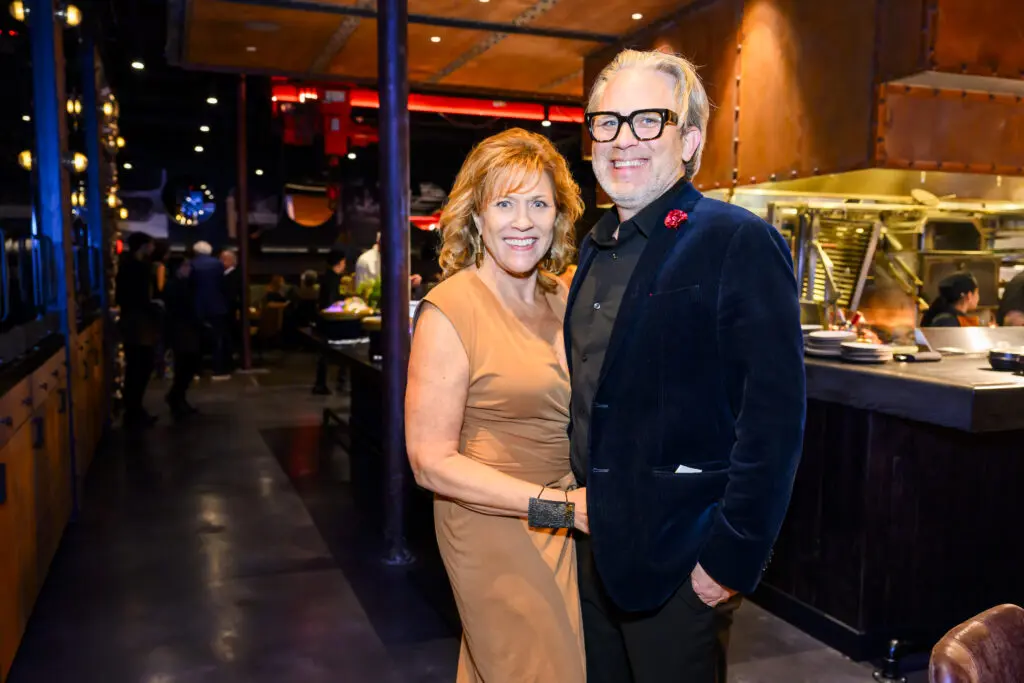 Gail McCleese, Bradley Lau at the grand opening of Ben Berg's latest concept, Prime 131, a live-fire and sushi restaurant  (Photo by Michelle Watson, Catchlightgroup.com)