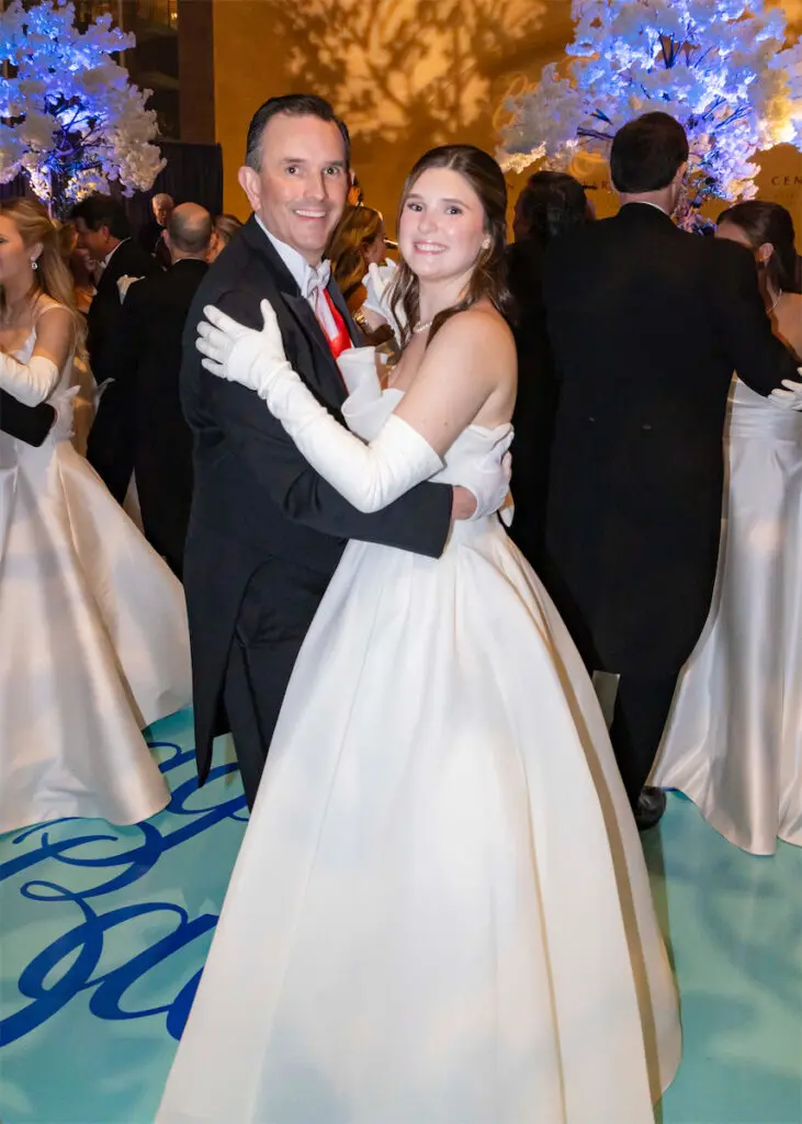Grant and Caroline Teegarden dancing at the 2024 Dallas Symphony Orchestra League Presentation Ball. (Photo by James French Photography)