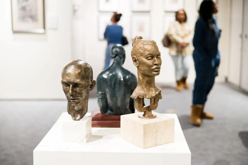 An installation view of The Kinsey African-American Art & History Collection at Holocaust Museum Houston. (Photo by Hung Truong, courtesy The Kinsey Collection and the Holocaust Museum Houston)