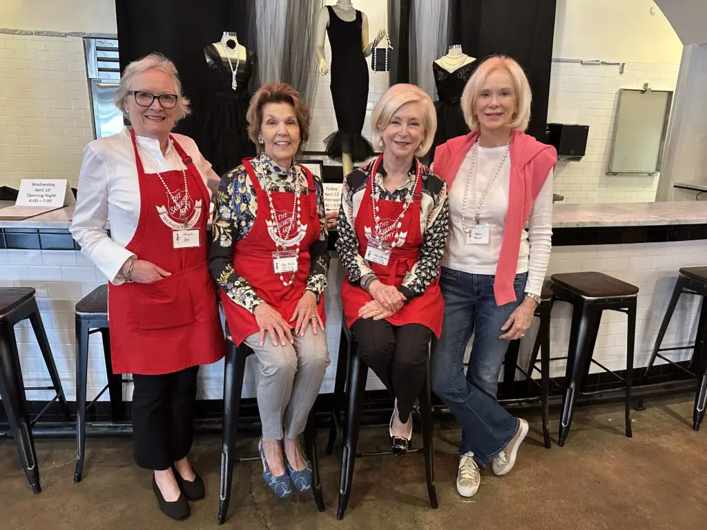 Leaders in the Salvation Army Women's Auxiliary 'Reflections on Style' fundraiser are Chic Boutique co-chair Amanda Gelb, luncheon co-chairs Lilly Andress and Ann Bookout, and Chic Boutique chair Louise Chehlaoui. (Photo by Shelby Hodge)