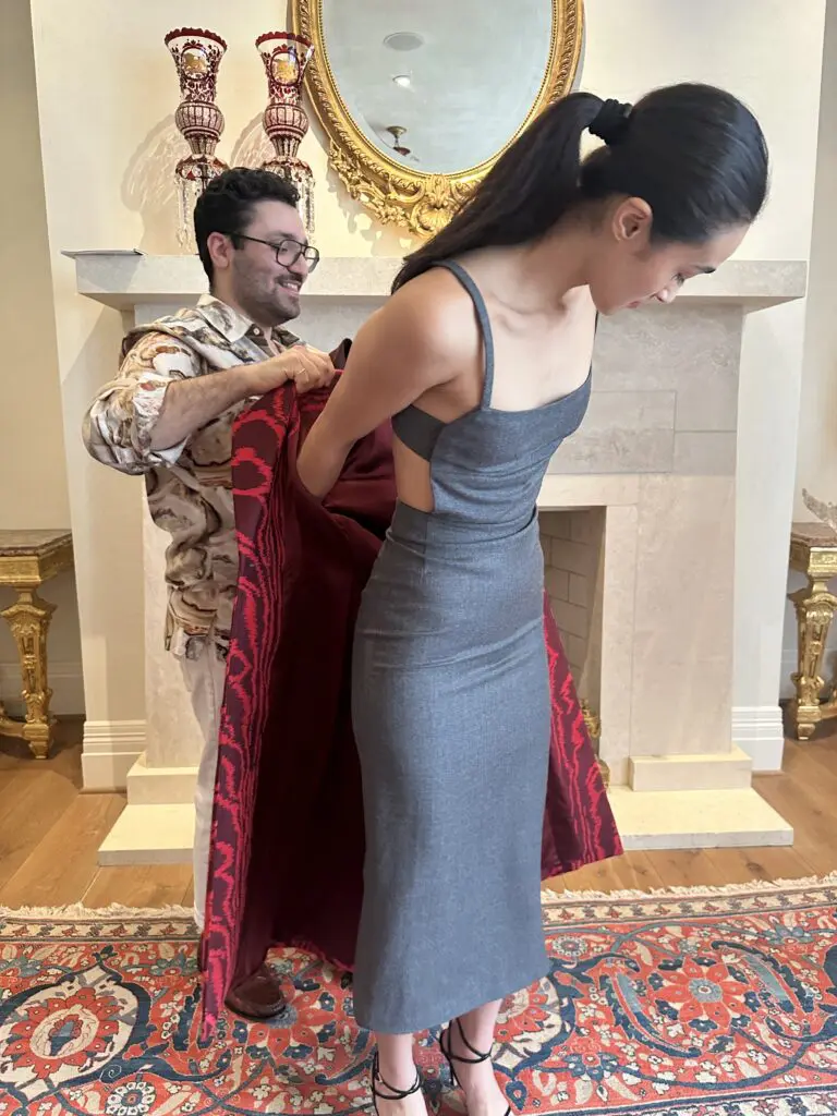Taghi admits he has too many favorites in fall 2024 to pick a favorite--but he's partial to this coat and dress combination.