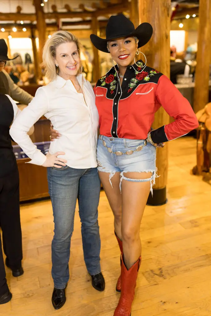 Lori Freeze, LeToya Luckett at the Pinto Ranch celebration. (Photo by Ivonne Perla Creative)