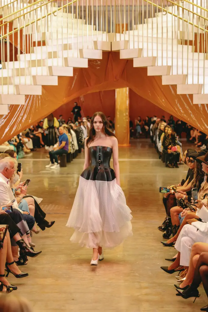Louis Vuitton presents its 2024 Spring/Summer collection in the X Atrium at POST Houston. (Courtesy Louis Vuitton; Image Megan Kay Photography)
