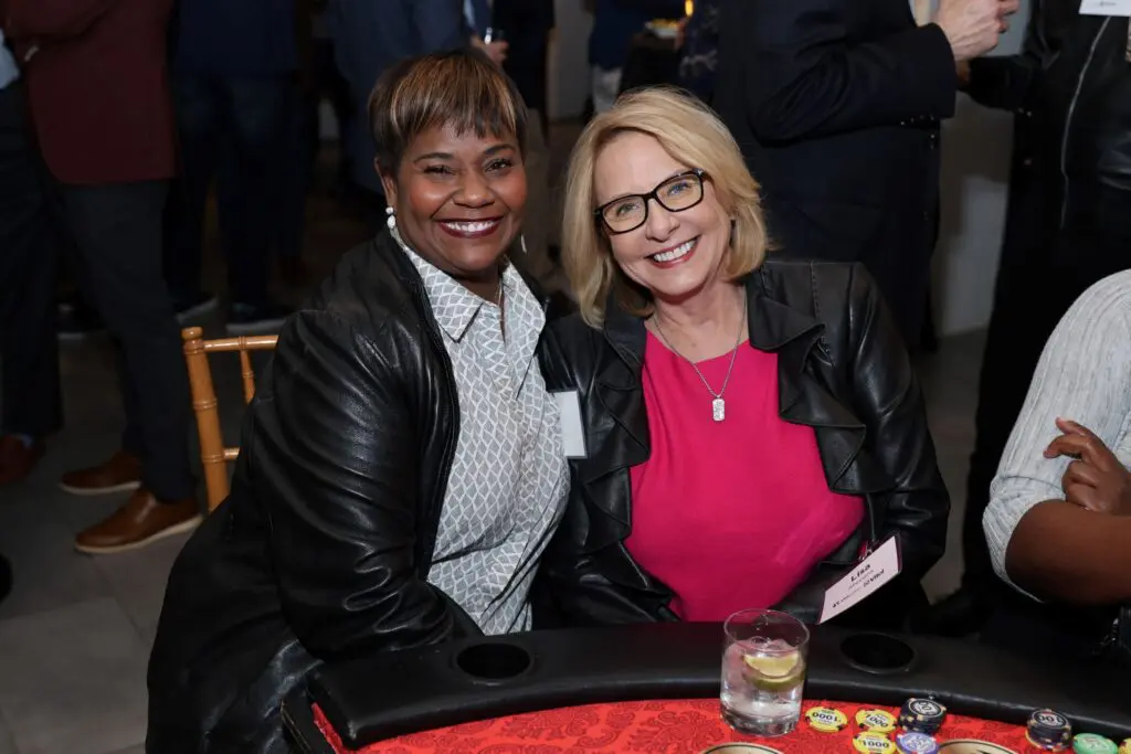Luciana Jackson, Lisa Stevens at the YES Prep Oil & Gas Texas Hold 'Em Tournament at Corinthian Houston (Photo by Priscilla Dickson)