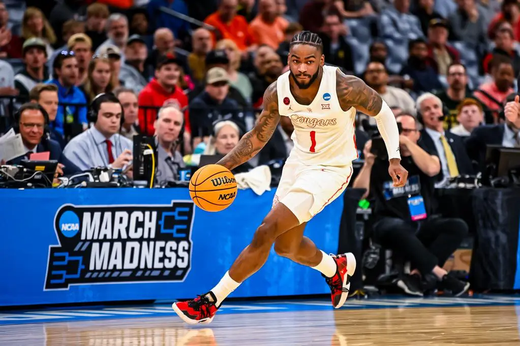 University of Houston played every second of the overtime win over Texas A&M before fouling out with 18 seconds remaining. (Photo by Matthew A. Smith, courtesy UH athletics).