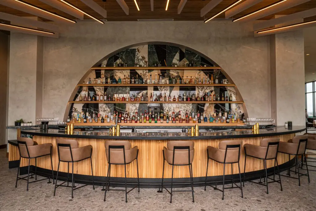 The bar at the new Sol 7 at the Thompson Houston Hotel is set to become a happening spot.  (Photo by Michael Anthony)