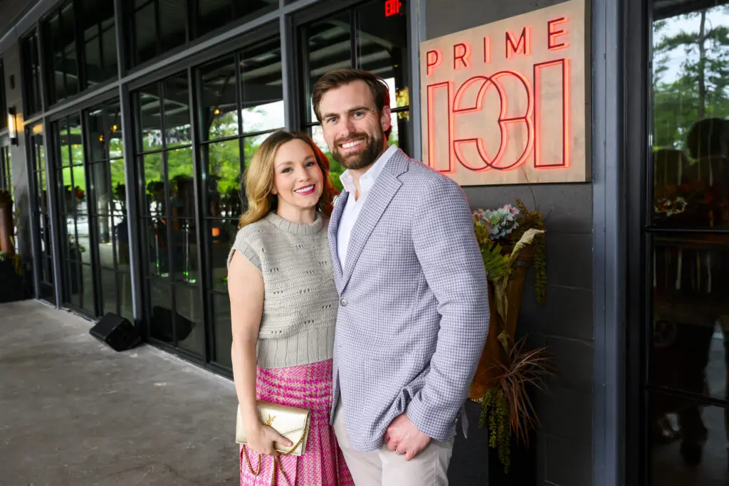 Stacey & Jason Johnson at the grand opening of Ben Berg's latest concept, Prime 131, a live-fire and sushi restaurant  (Photo by Michelle Watson, Catchlightgroup.com)