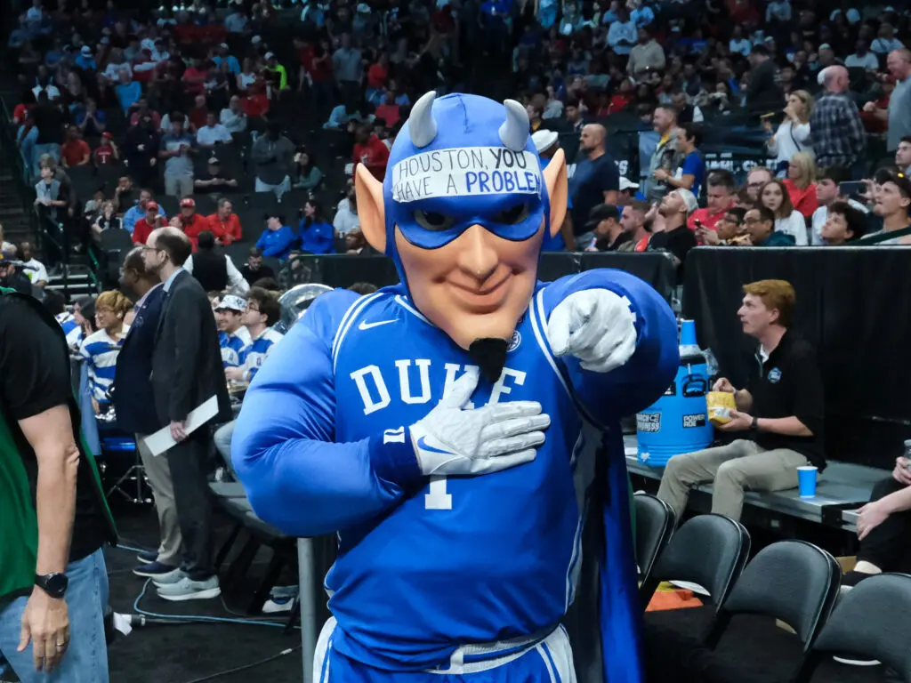 Duke won because Houston's best player — point guard Jamal Shead — saw his season end in a horrific injury. (Photo by F. Carter Smith)