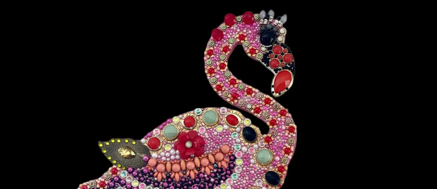Artist Tonya Zitman uses recycled jewelry in her art, and layers beads to create her pieces. Now she’ll have a moment at The Woodlands Waterway Arts Festival.