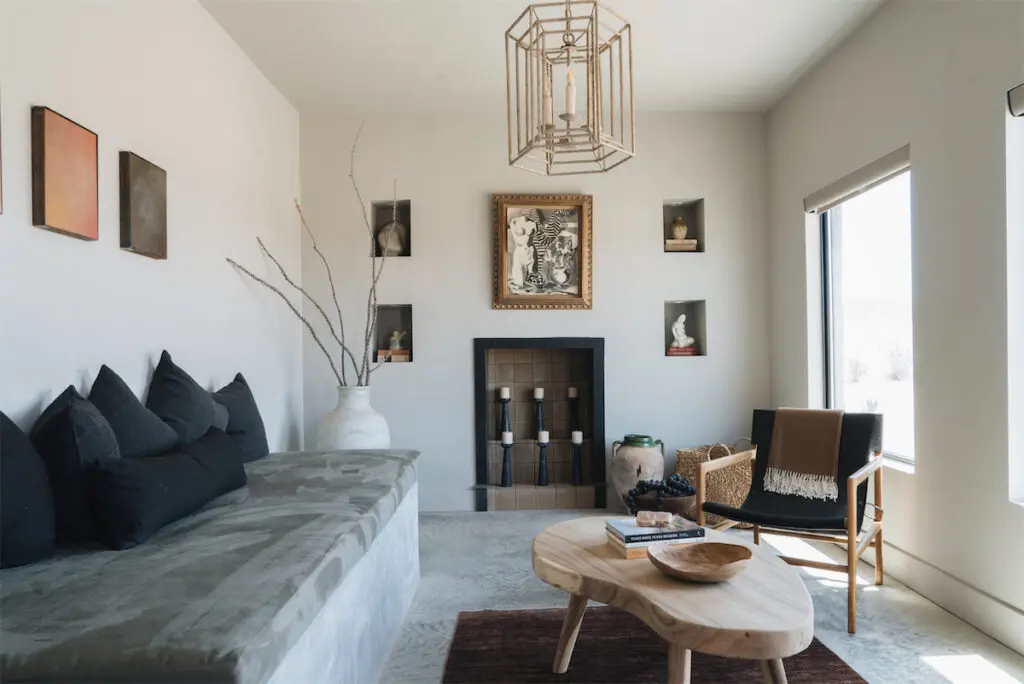 A sitting area in a Willow House casita. 