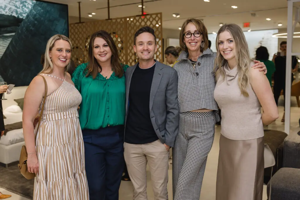 Laurie Robles, Gabriela Fenton, Bryson White, Shannon Mann, Kandace Eiskant at Natuzzi Italia Houston Grand Opening (Photo by Johnny Than)