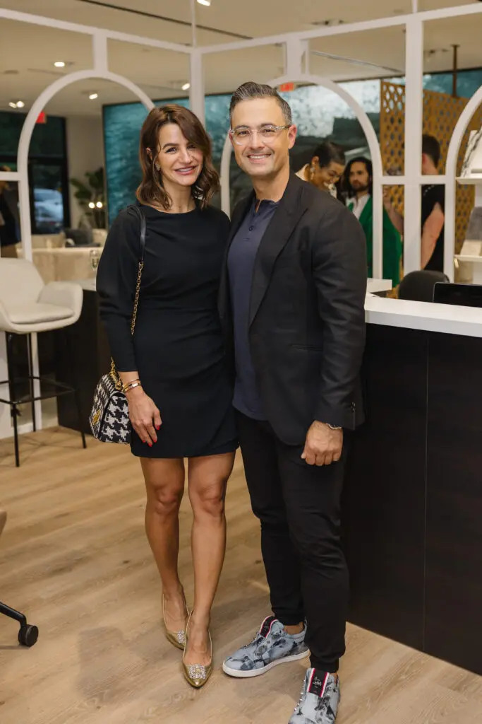 Saghar Senemar, Ali Gilan at Natuzzi Italia Houston Grand Opening (Photo by Johnny Than)