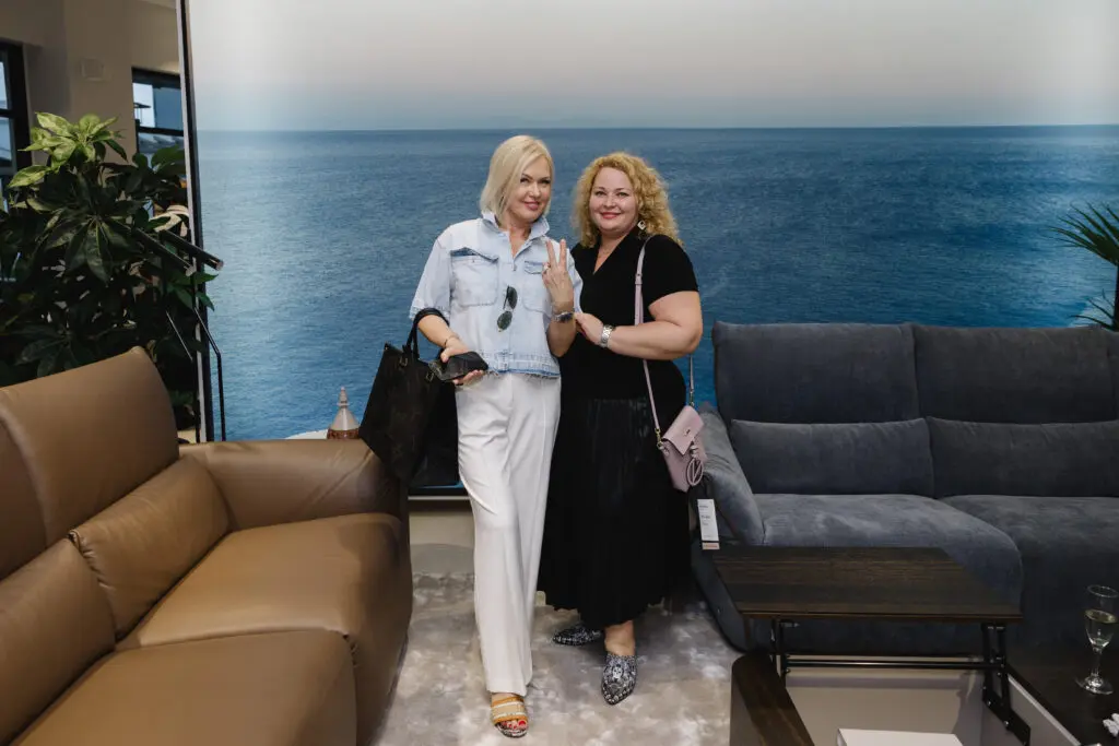 Yaroslavla Polak, Elene Vinitski at Natuzzi Italia Houston Grand Opening (Photo by Johnny Than)