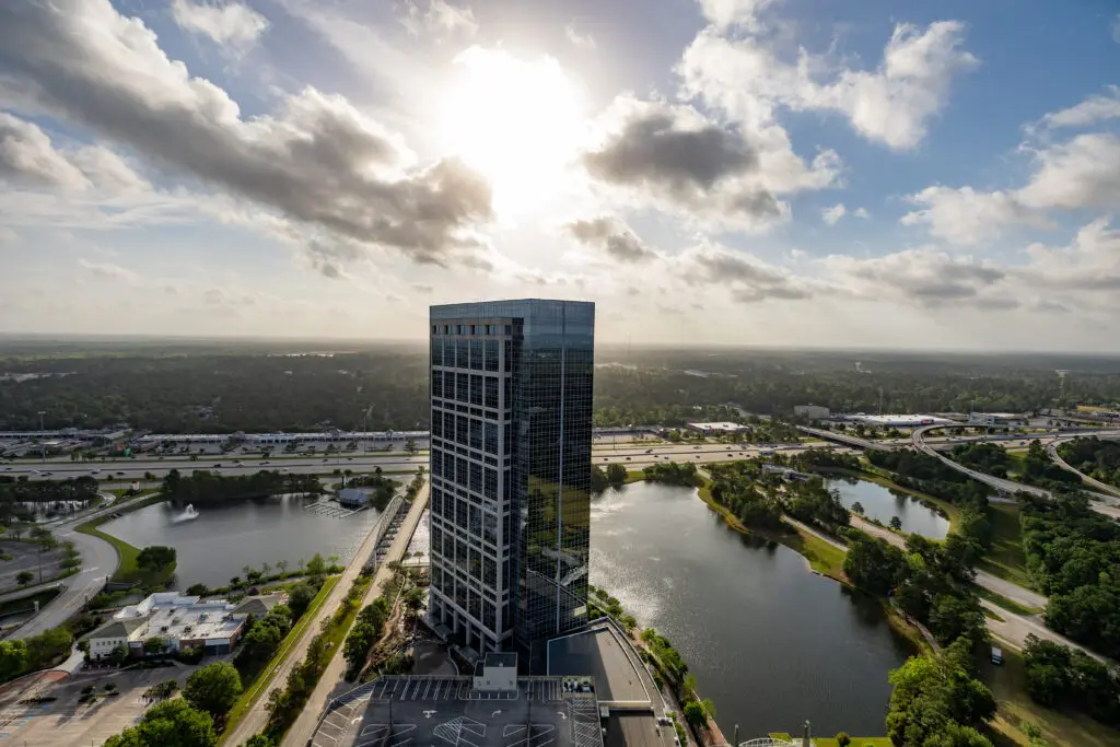 The Howard Hughes building that fundraisers rappel down for the Over the Edge fundraiser is no small thing. Previously, the fundraiser was held at the Hotel Alessandra in Houston. (Photo by Courtesy of Camp for All)