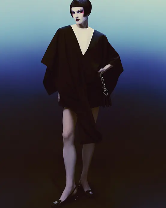 Louis Vuitton dress, Coussin BB handbag $4,800, at select Louis Vuitton boutiques, 866.VUITTON, louisvuitton.com. 