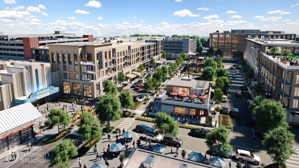 Anthem looking North, will connect to Arlington's entertainment district. (Rendering by Dwell Design Studio)
