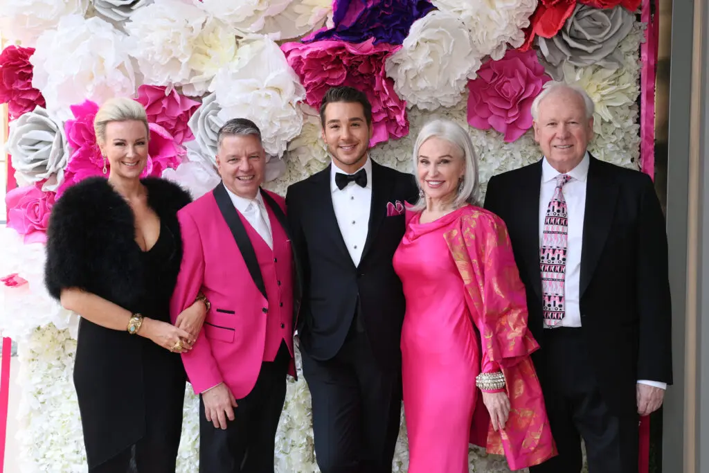 Auction Co-Chair Libby Cagle Taft, Kenn McLaughlin, Auction Co-Chair Lucas Somoza, Honorary Co-Chairs Becca Cason Thrash& John Thrash at Stages' Gala at The Gordy. (Photo by Priscilla Dickson)