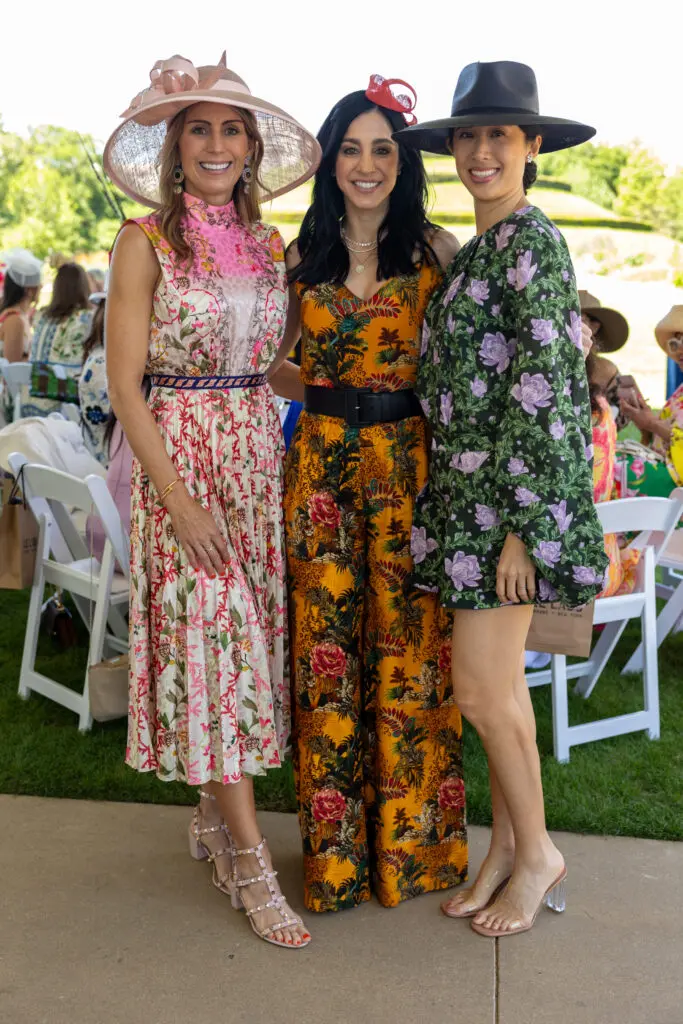 Brooke Bentley Gunst, Holly Radom, Carolyn Sabat at the Hats in the Park luncheon (Photo by Jenny Antill)