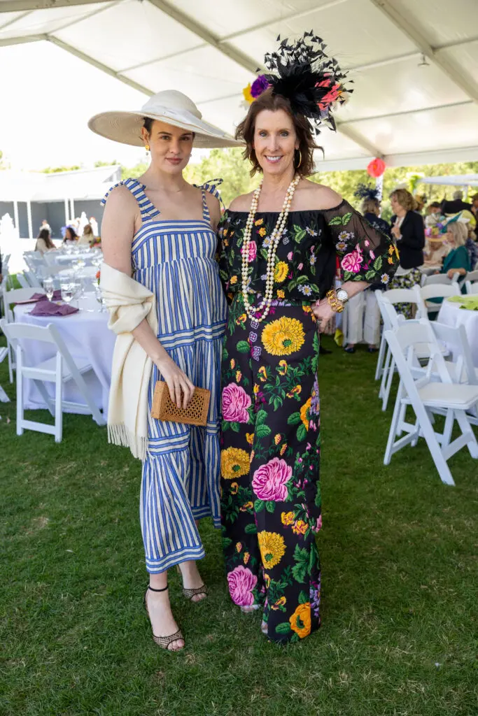 Caroline Kelly, Phoebe Tudor at the Hats in the Park luncheon. (Photo by Jenny Antill)