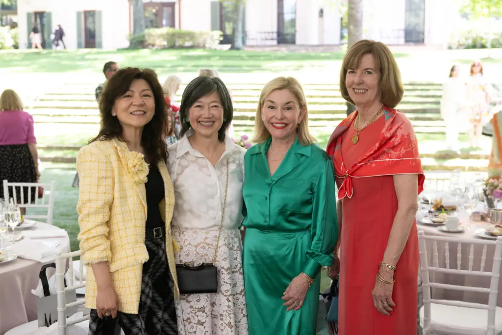 Chuu Jen Sheng, Anne Chao, Sharyn Weaver, Susie Dilg at the Bayou Bend fashion show and luncheon. (Photo by Wilson Parish)