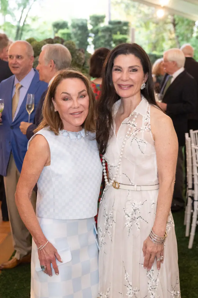 Colleen Kotts, Cynthia Petrello at the Bayou Bend Garden Party (Photo by Wilson Parish)