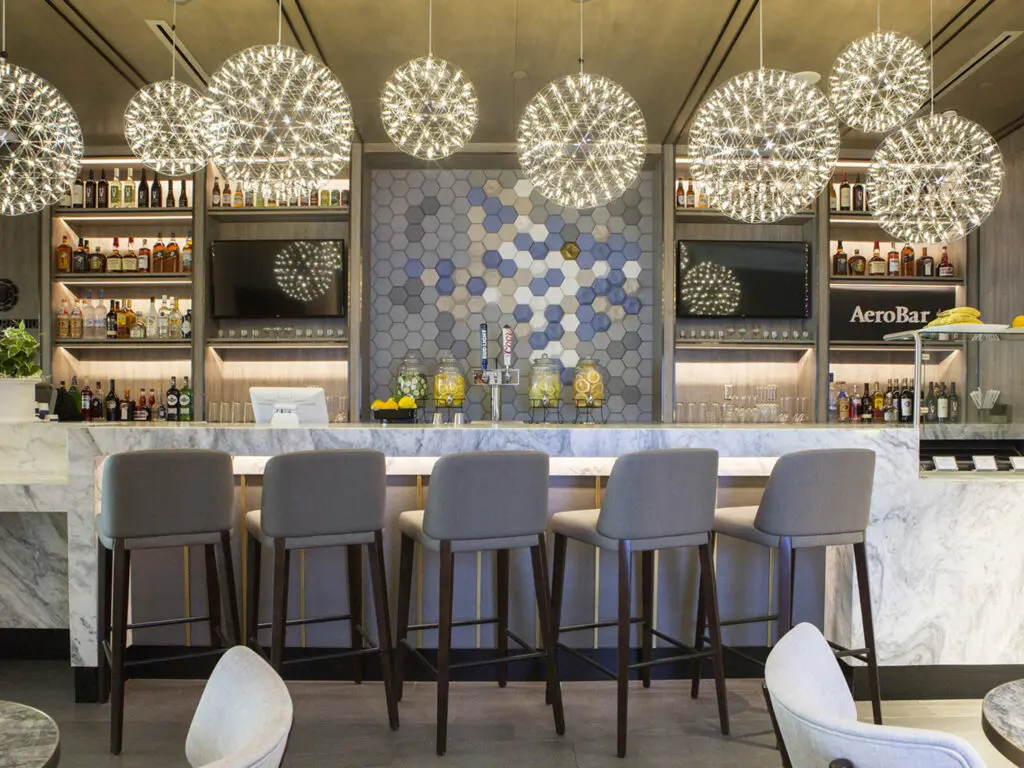 Plaza Premium Lounge’s very first lounge in the United States. (Courtesy DFW Airport)