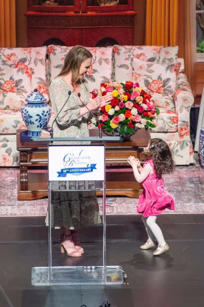 Ellie LeBlond Sosa and Dottie introduced author Chris Bohjalian. (Photo by Jacob Power)