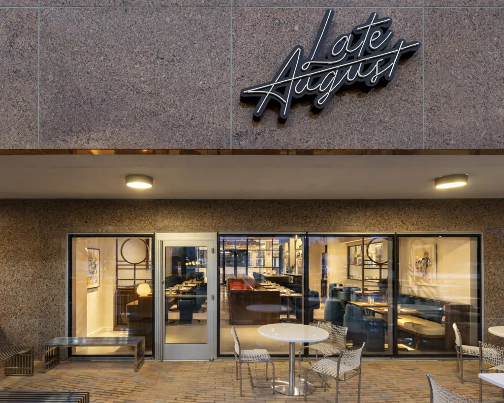 The Ion District is a tech innovation hub on Main Street where chef Chris Williams’s new, long-awaited restaurant Late August pays homage to the utilitarian store that once stood on that very site. (Photo by Leonid Furmansky)