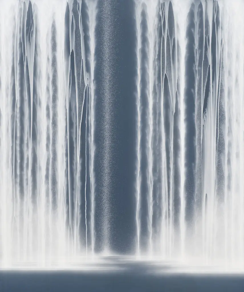 Hiroshi Senju's "Waterfall," 2023, at Sundaram Tagore Gallery
