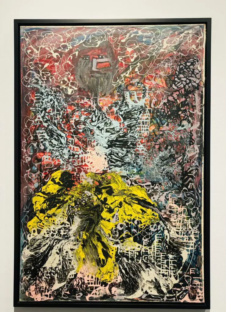 Janet Sobel's "Hiroshima," ca. 1948. Oil and enamel on canvas. (Photo by Ericka Schiche)