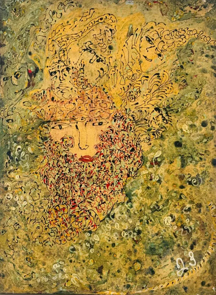 A detail of Janet Sobel's "Heavenly Quarrel," ca. 1942. (Photo by Ericka Schiche)