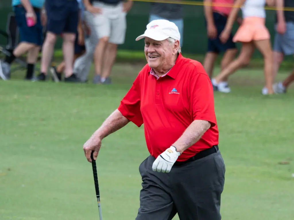 Jack Nicklaus doesn't walk as easily as he used to, but he can still sink some money putts. (Photo by F. Carter Smith)