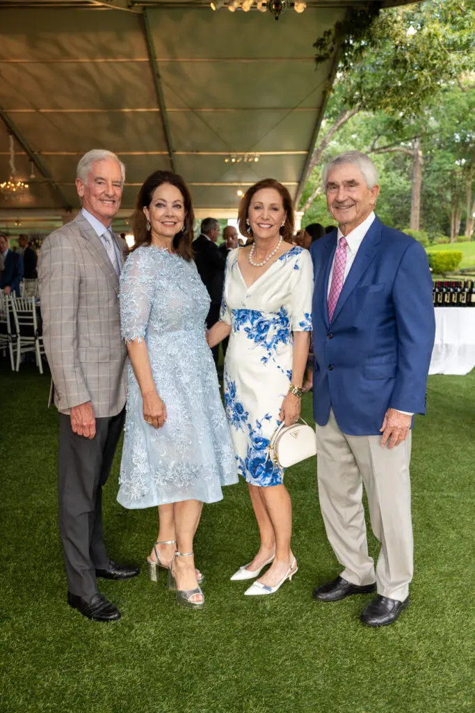 Karol & Paul Barnhart, Polly & Murry Bowden at the Bayou Bend Garden Party (Photo by Jenny Antill)