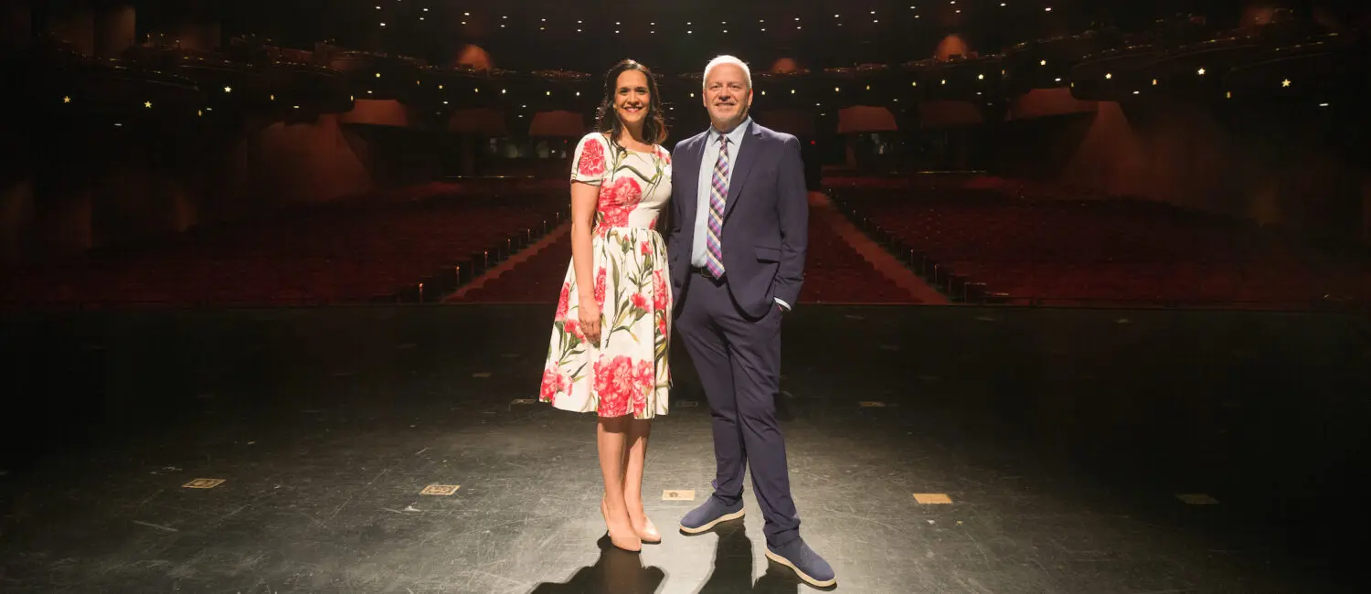 Houston Grand Opera general director Khori Dastoor and HGO artistic and music director Patrick Summers make the scene at the Houston Grand Opera 2024-25 season reveal reception. (Photo by Daniel Ortiz)