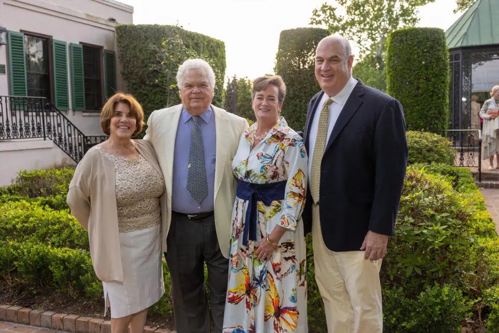 Lynne & Joe Hudson, Jill & Peter Barry at the Bayou Bend Garden Party (Photo by Jenny Antill)