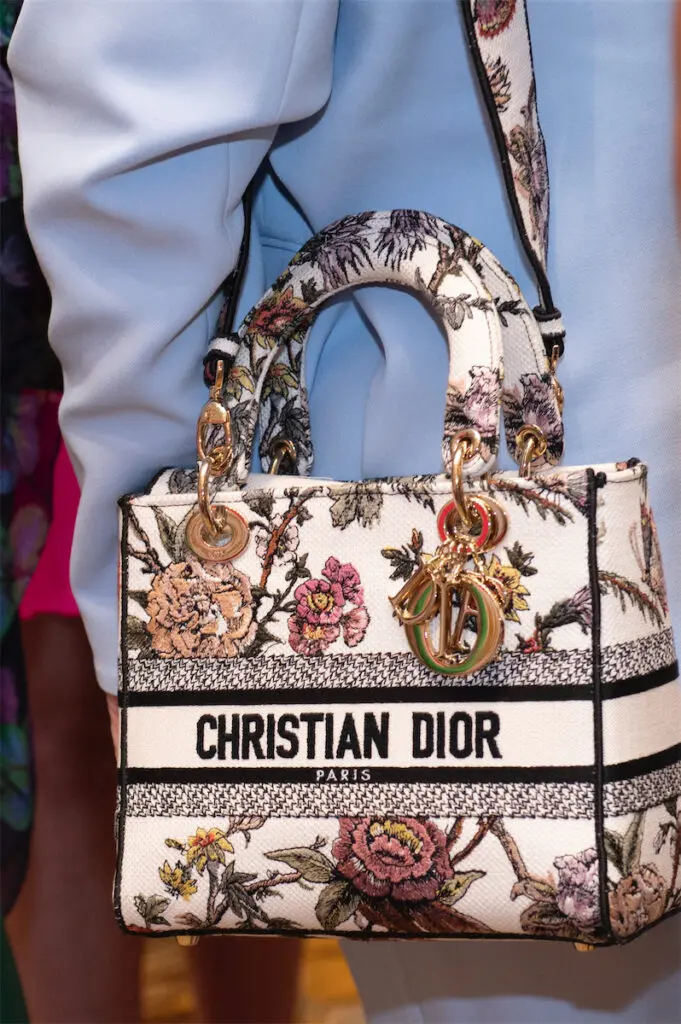 A mini Dior tote at the 2024 Dallas Chick Lit Luncheon.  (Photo by Tamytha Cameron, Celeste Cass and Nate Rehlander)