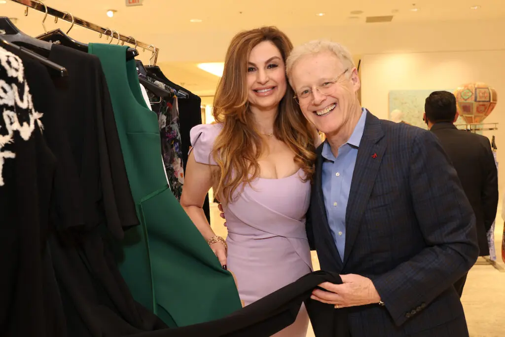 Brigitte Kalie, Bruno Brady at the Neiman Marcus luncheon spotlighting Adam Lippes.  (Photo by Priscilla Dickson)